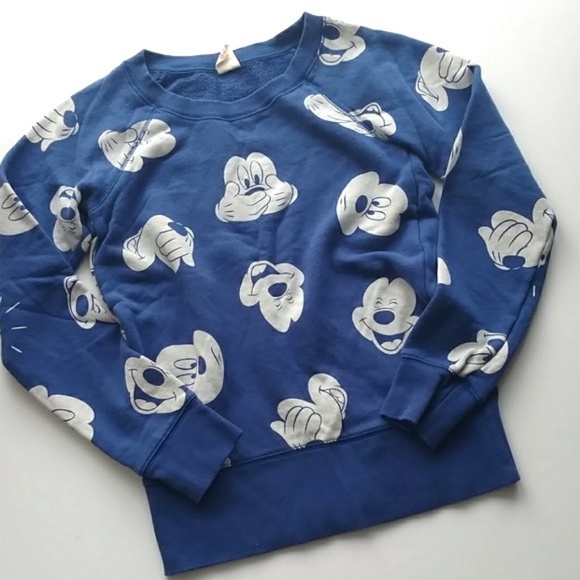 Uniqlo Tops - Mickey Mouse Blue White Uniqlo Sweatshirt XS
